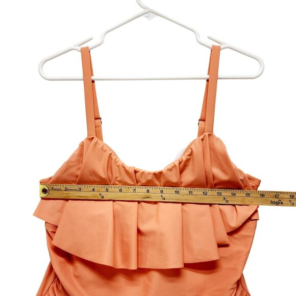 CUPSHE Women's Swimsuit Ruffle Trim Belly Concealing One Piece Swimwear Size 2X - Picture 9 of 13